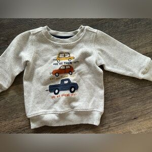 Kids headquarters baby toddler Boys grey sweater top cars 12 Months.